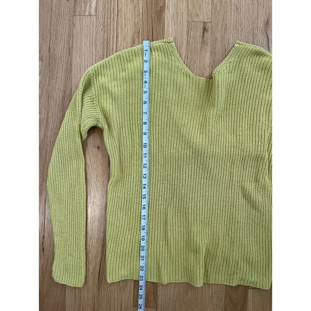 Loft Bright Avocado Tie Back Sweater‎ Medium